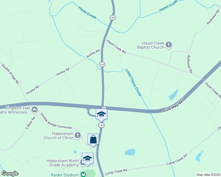 map of restaurants, bars, coffee shops, grocery stores, and more near 174 Cedar Lane in Mount Airy