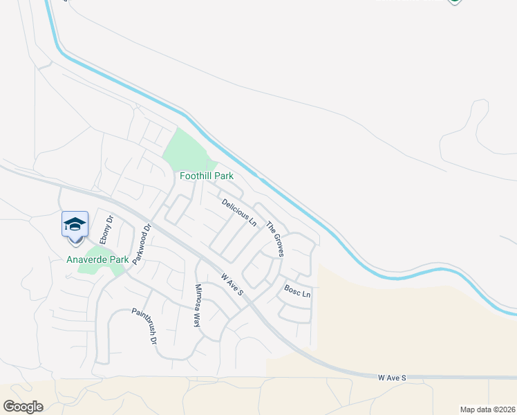 map of restaurants, bars, coffee shops, grocery stores, and more near 2300 Thorncroft Circle in Palmdale