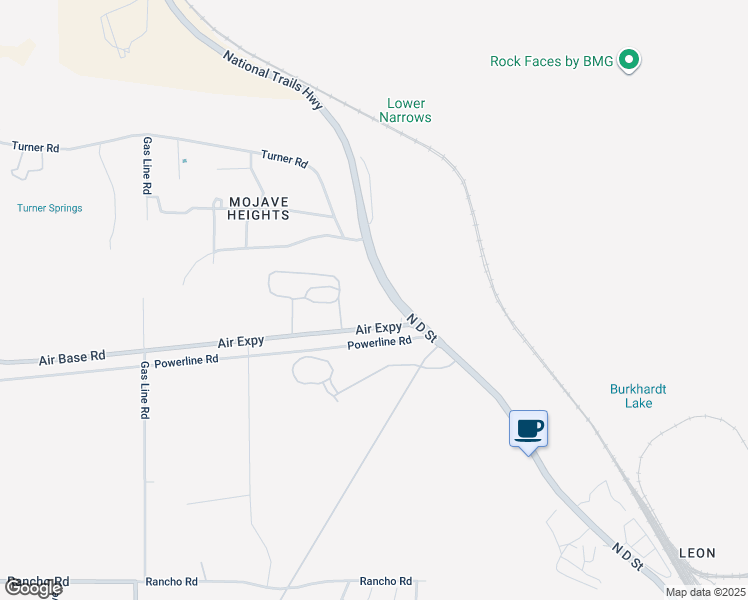 map of restaurants, bars, coffee shops, grocery stores, and more near 17496 Turner Road in Victorville