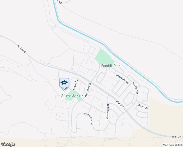 map of restaurants, bars, coffee shops, grocery stores, and more near 37707 Tamarind Court in Palmdale