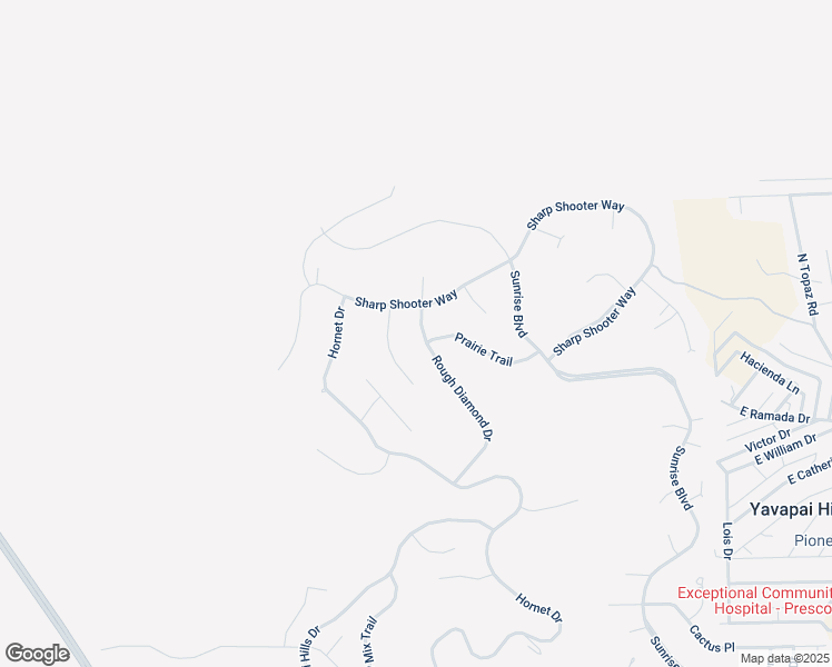 map of restaurants, bars, coffee shops, grocery stores, and more near 1046 Rough Diamond Drive in Prescott