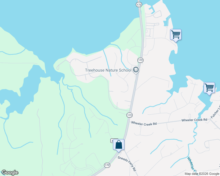 map of restaurants, bars, coffee shops, grocery stores, and more near 163-211 Middleton Pl in Sneads Ferry