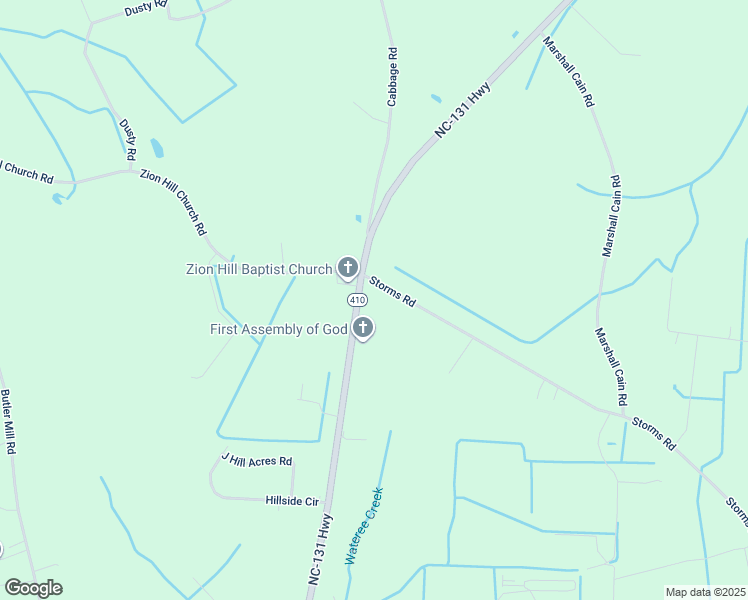 map of restaurants, bars, coffee shops, grocery stores, and more near 1463 Storms Road in Bladenboro