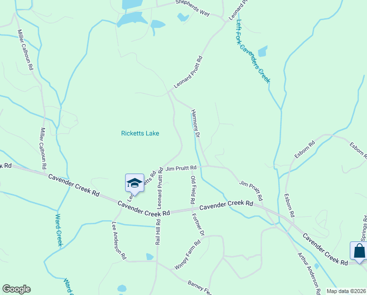 map of restaurants, bars, coffee shops, grocery stores, and more near 370 Leonard Pruitt Road in Dahlonega