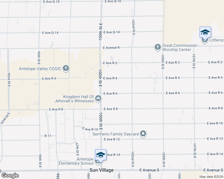 map of restaurants, bars, coffee shops, grocery stores, and more near 10027 East Avenue R 6 in Littlerock