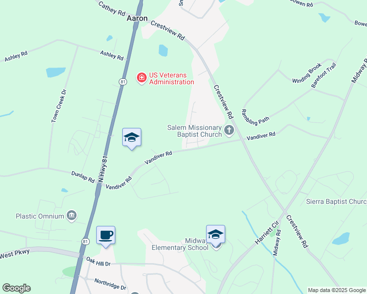 map of restaurants, bars, coffee shops, grocery stores, and more near 107 Duraleigh Road in Anderson