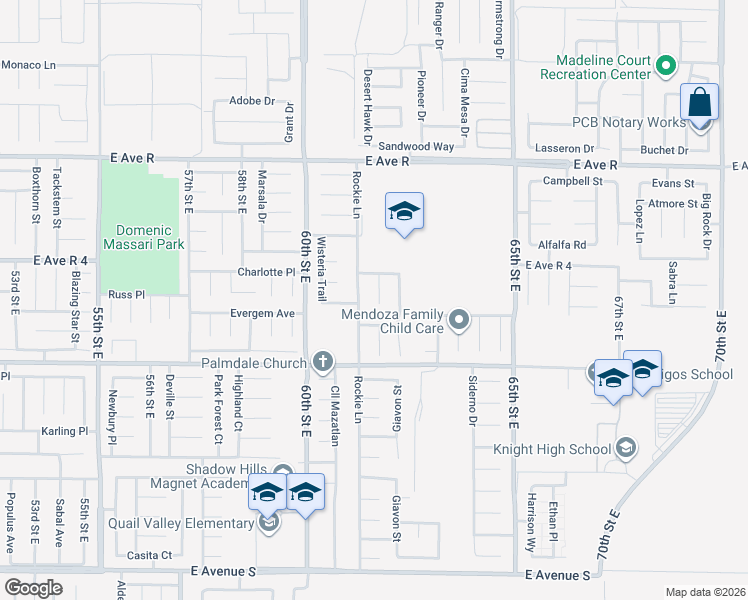 map of restaurants, bars, coffee shops, grocery stores, and more near 37717 Teal Street in Palmdale