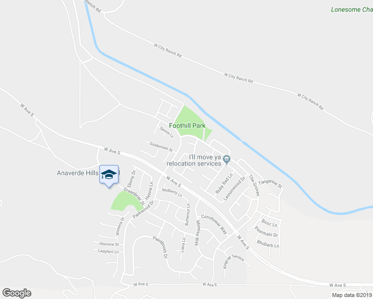 map of restaurants, bars, coffee shops, grocery stores, and more near 2545 Cattail Place in Palmdale