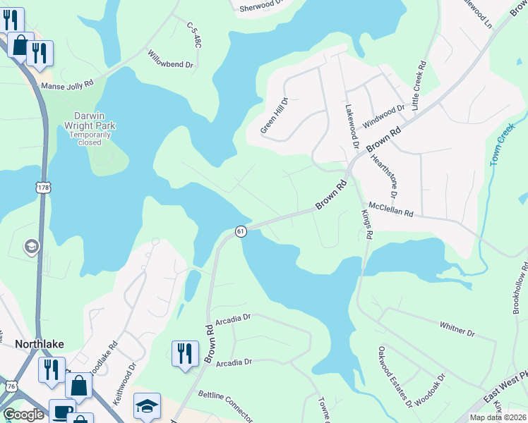 map of restaurants, bars, coffee shops, grocery stores, and more near 101 Amanda Drive in Anderson