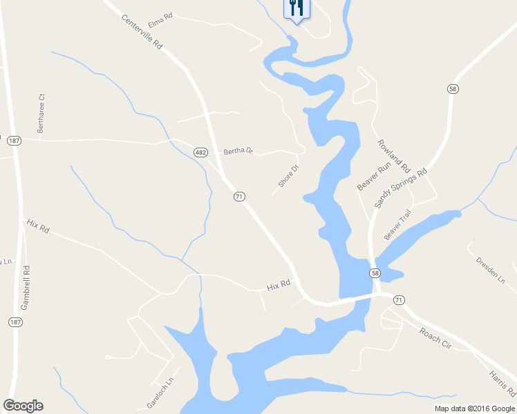 map of restaurants, bars, coffee shops, grocery stores, and more near 3336 Centerville Road in Anderson