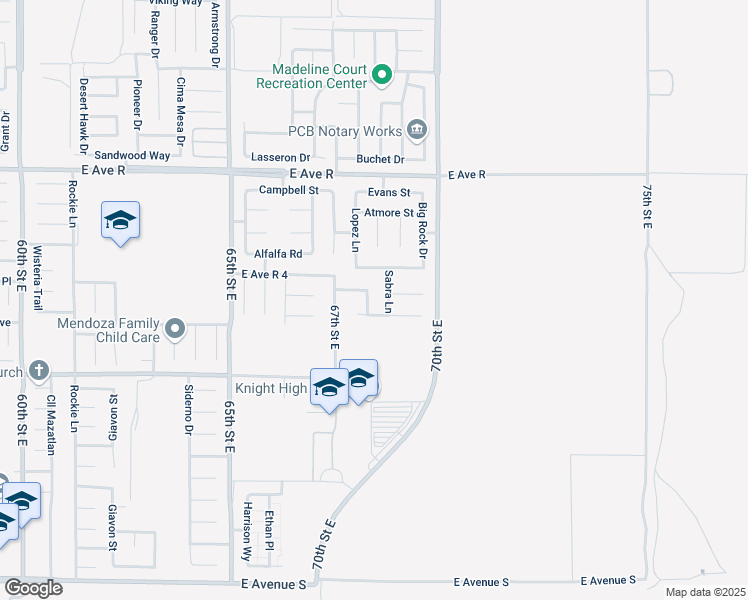 map of restaurants, bars, coffee shops, grocery stores, and more near 37732 Phelan Lane in Palmdale