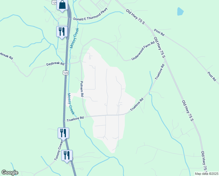 map of restaurants, bars, coffee shops, grocery stores, and more near 168 Dogwood Lane in Cleveland