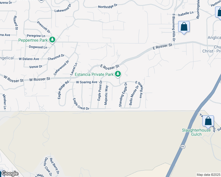 map of restaurants, bars, coffee shops, grocery stores, and more near 1549 Majestic Way in Prescott