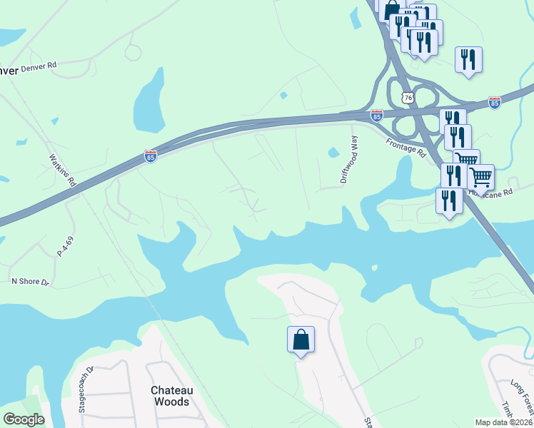map of restaurants, bars, coffee shops, grocery stores, and more near 2116 Portside Way in Anderson