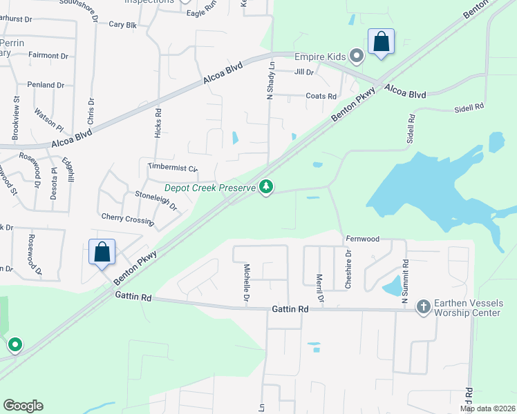 map of restaurants, bars, coffee shops, grocery stores, and more near 3086 Sidell Road in Benton