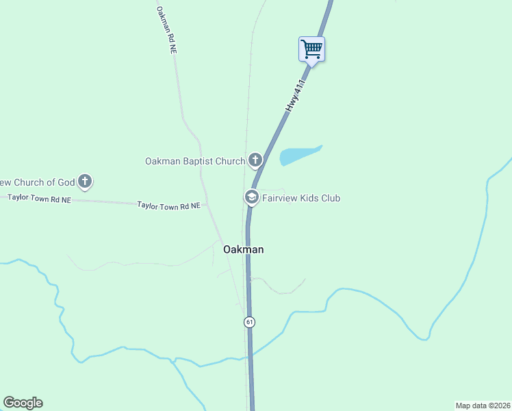 map of restaurants, bars, coffee shops, grocery stores, and more near 2643 U.S. 411 in Fairmount