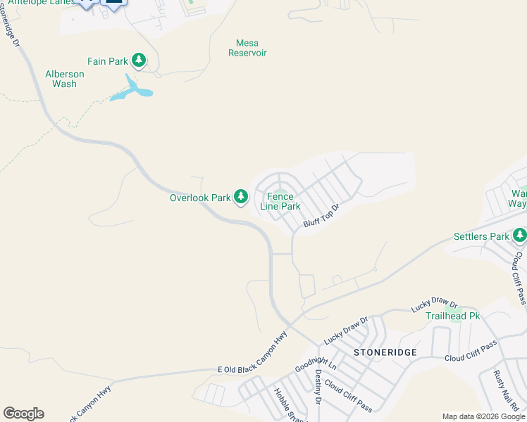 map of restaurants, bars, coffee shops, grocery stores, and more near 7019 East Lantern Lane West in Prescott Valley