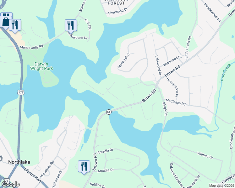 map of restaurants, bars, coffee shops, grocery stores, and more near 108 Amanda Drive in Anderson