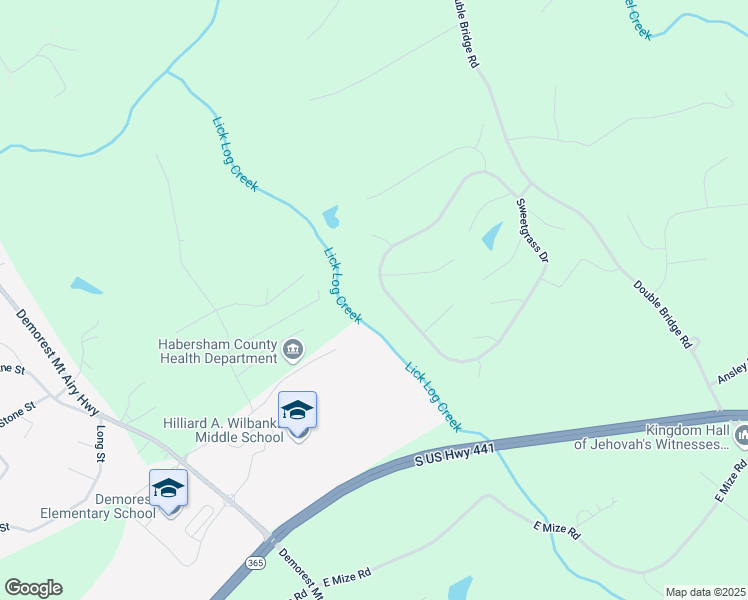 map of restaurants, bars, coffee shops, grocery stores, and more near 394 Sweetgrass Drive in Demorest