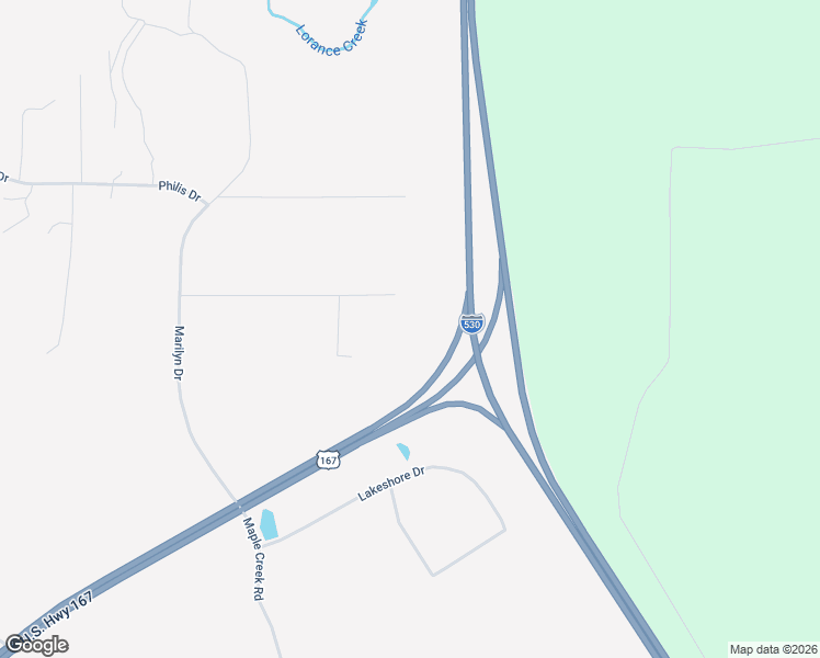 map of restaurants, bars, coffee shops, grocery stores, and more near U.S. 167 in East End