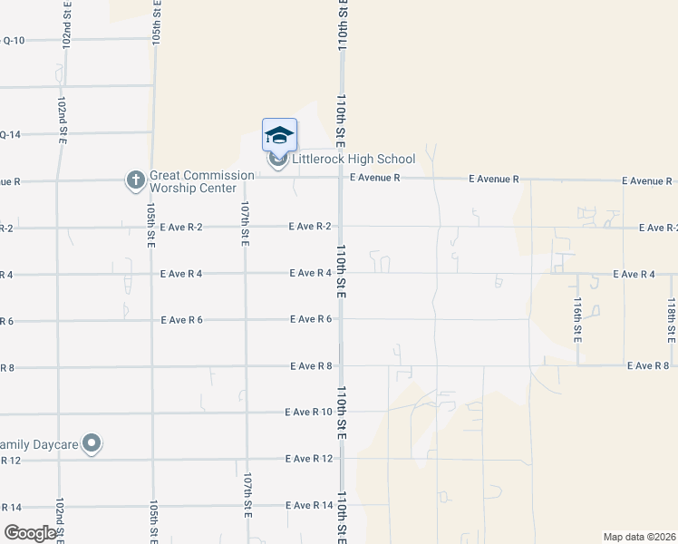 map of restaurants, bars, coffee shops, grocery stores, and more near East Avenue R 4 in Sun Village