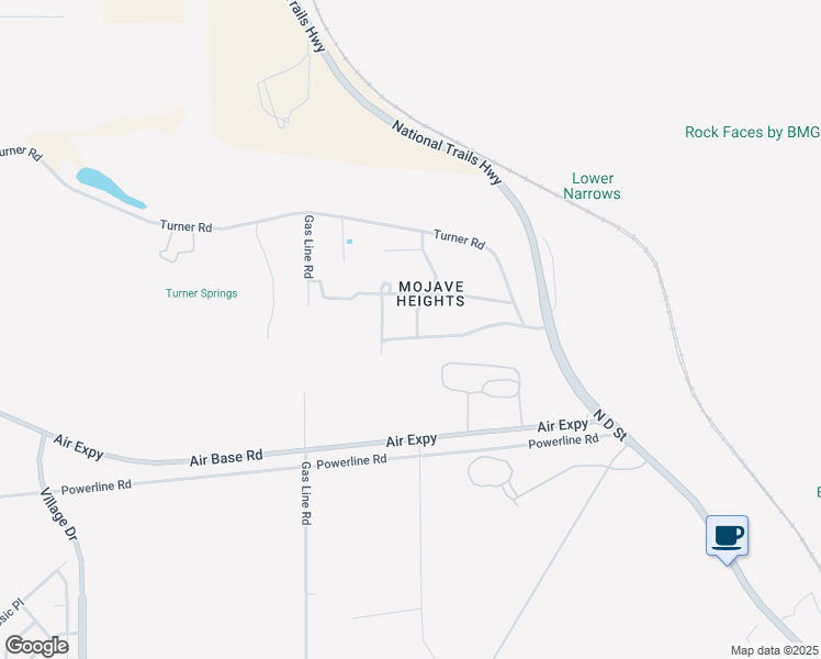 map of restaurants, bars, coffee shops, grocery stores, and more near 17550 Rancho Road in Victorville