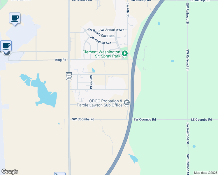 map of restaurants, bars, coffee shops, grocery stores, and more near 621-671 Southwest Magnolia Avenue in Lawton