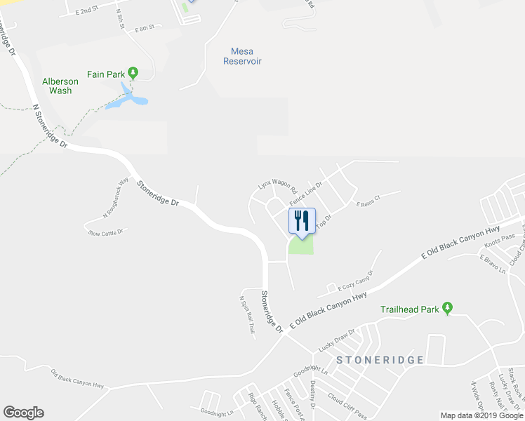 map of restaurants, bars, coffee shops, grocery stores, and more near 7019 East Lantern Lane West in Prescott Valley