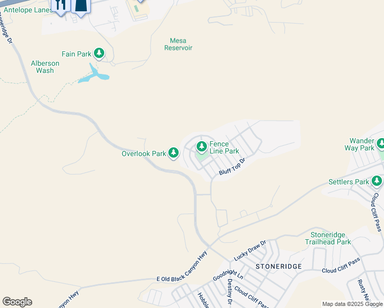 map of restaurants, bars, coffee shops, grocery stores, and more near 7019 East Lantern Lane West in Prescott Valley