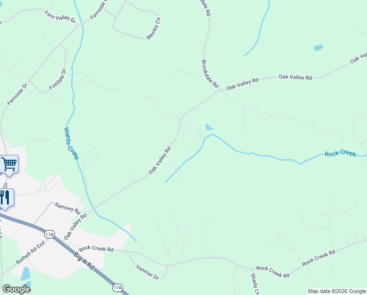 map of restaurants, bars, coffee shops, grocery stores, and more near 756 Oak Valley Road in Toccoa