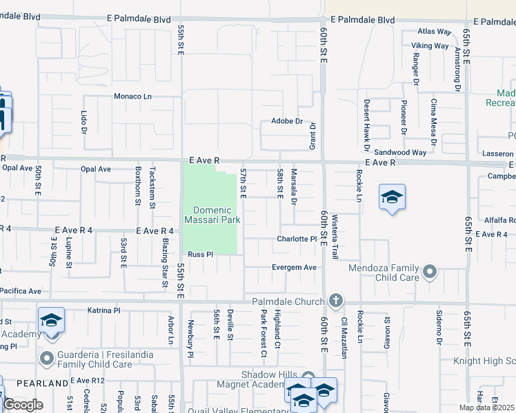 map of restaurants, bars, coffee shops, grocery stores, and more near 5723 Lisbon Court in Palmdale