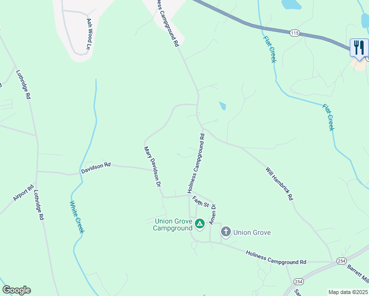 map of restaurants, bars, coffee shops, grocery stores, and more near 874 Holiness Campground Road in Cleveland