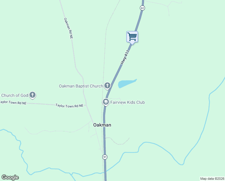 map of restaurants, bars, coffee shops, grocery stores, and more near 2717 U.S. 411 in Fairmount