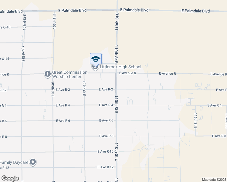 map of restaurants, bars, coffee shops, grocery stores, and more near 10856 East Avenue R-2 in Littlerock