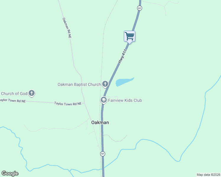 map of restaurants, bars, coffee shops, grocery stores, and more near 2717 U.S. 411 in Fairmount