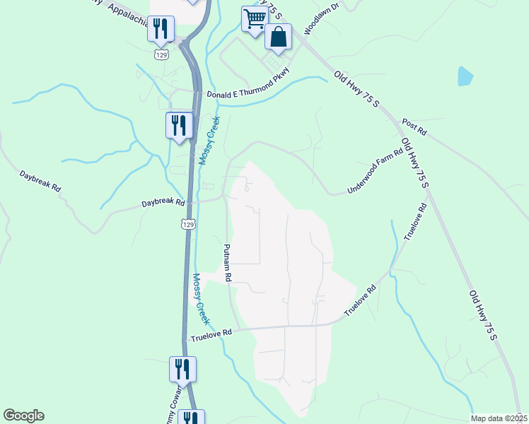 map of restaurants, bars, coffee shops, grocery stores, and more near 288 Garrison Drive in Cleveland
