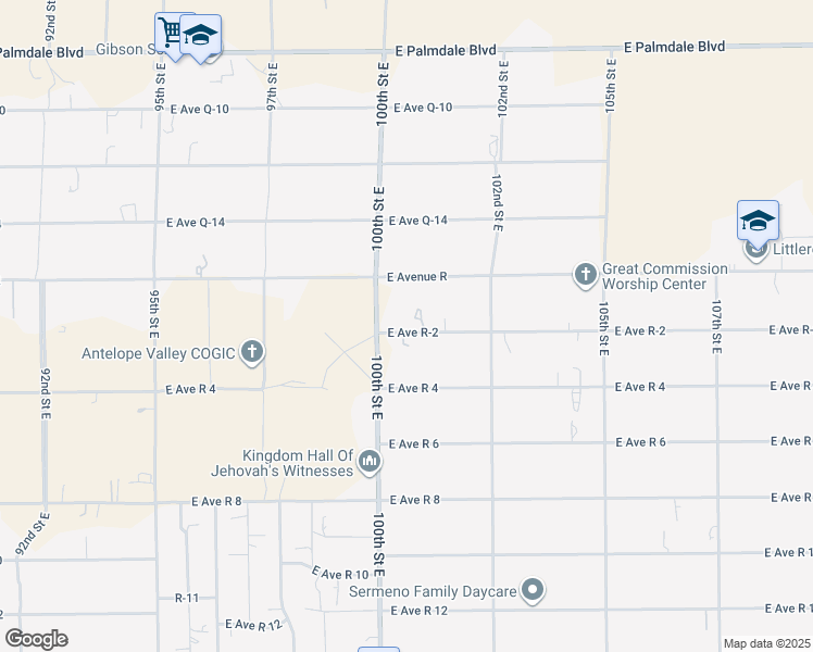 map of restaurants, bars, coffee shops, grocery stores, and more near 10033 East Avenue R-2 in Littlerock