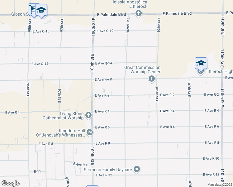 map of restaurants, bars, coffee shops, grocery stores, and more near 10135 East Avenue R-2 in Littlerock