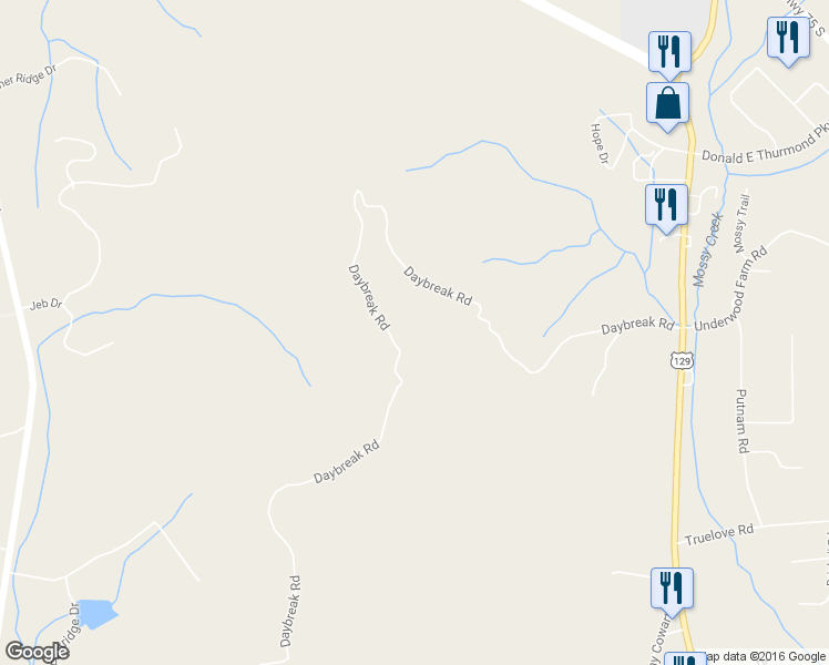 map of restaurants, bars, coffee shops, grocery stores, and more near 1407 Daybreak Road in Cleveland