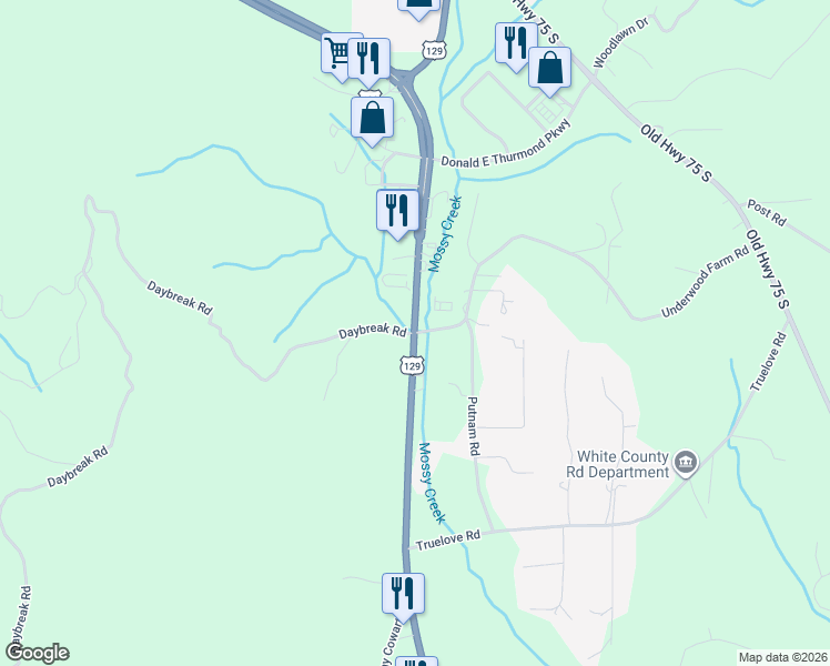 map of restaurants, bars, coffee shops, grocery stores, and more near 1929 U.S. 129 in Cleveland
