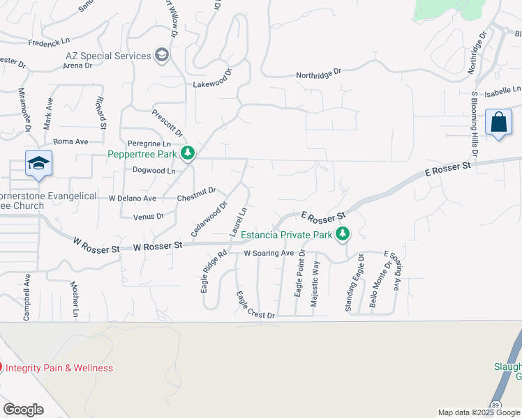 map of restaurants, bars, coffee shops, grocery stores, and more near 229 Valley View Court in Prescott