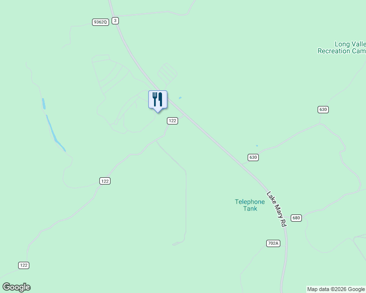 map of restaurants, bars, coffee shops, grocery stores, and more near 7337 Forest Service Road 122 in Happy Jack