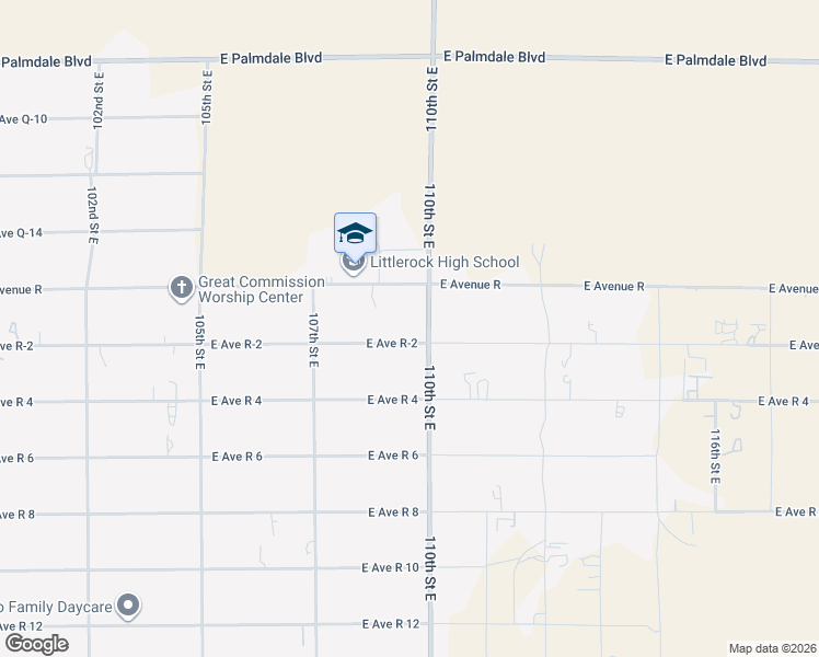 map of restaurants, bars, coffee shops, grocery stores, and more near 10856 East Avenue R-2 in Littlerock