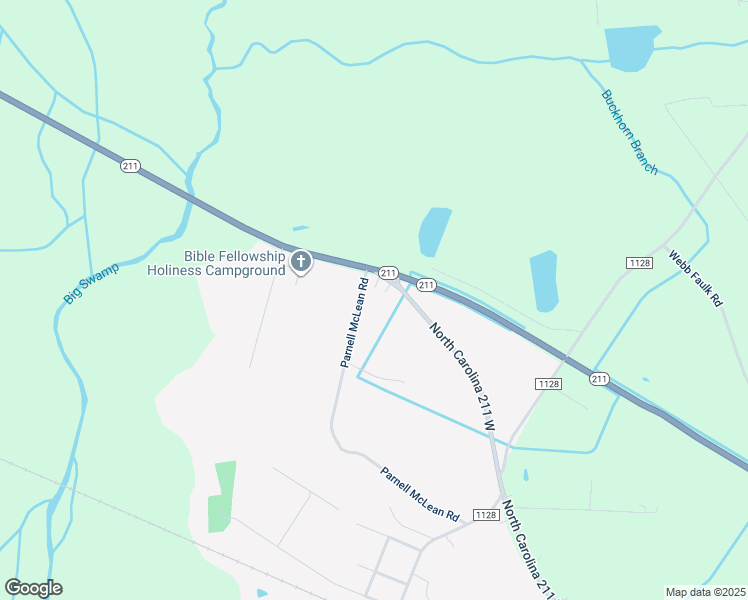 map of restaurants, bars, coffee shops, grocery stores, and more near 65 Parnell McLean Drive in Bladenboro
