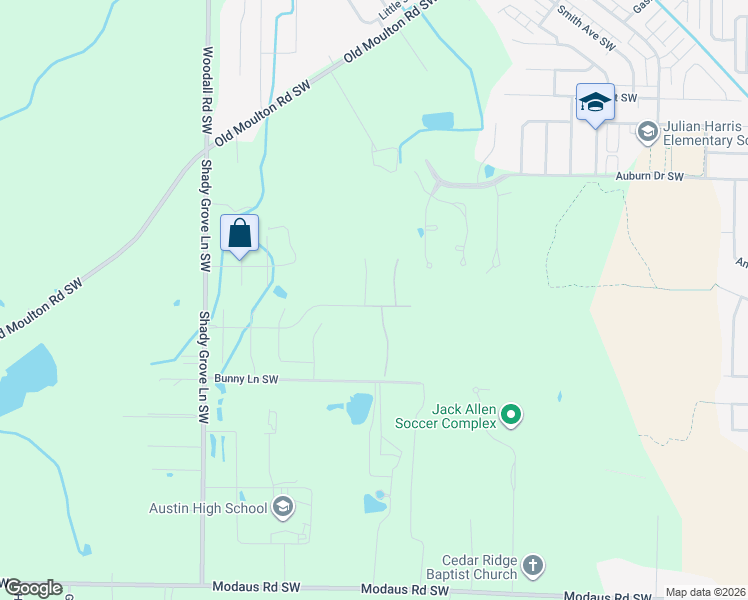 map of restaurants, bars, coffee shops, grocery stores, and more near 2114 Covington Lane Southwest in Decatur