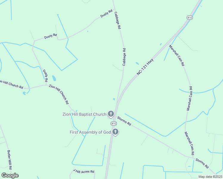 map of restaurants, bars, coffee shops, grocery stores, and more near Cabbage Road in Bladen County