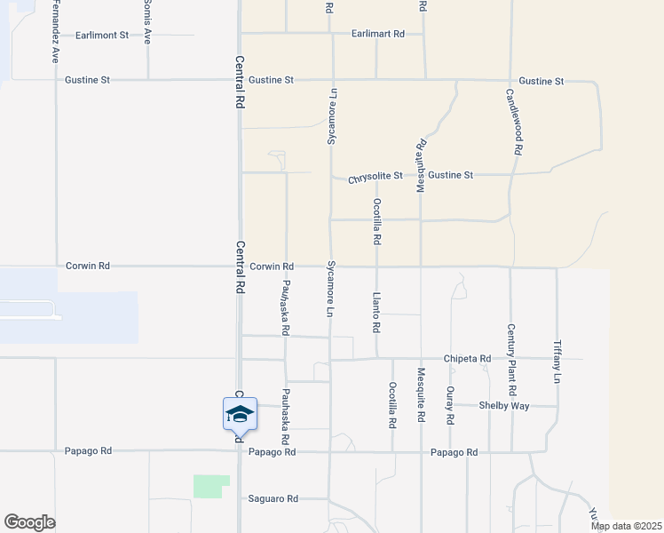 map of restaurants, bars, coffee shops, grocery stores, and more near Sycamore Lane in Apple Valley