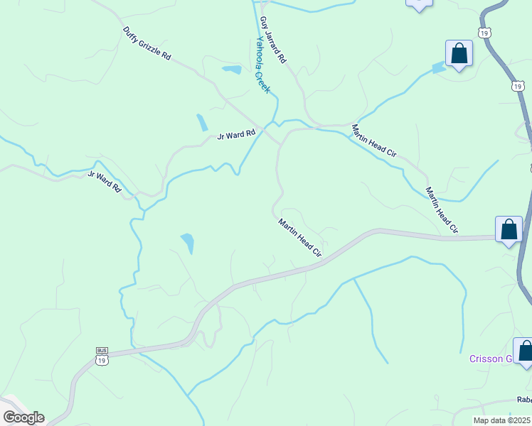 map of restaurants, bars, coffee shops, grocery stores, and more near 199-127 Martin Head Cir in Dahlonega