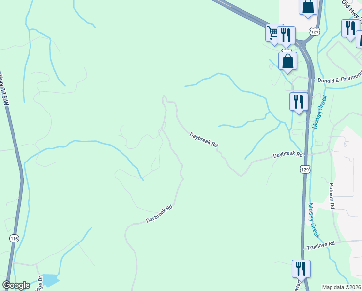 map of restaurants, bars, coffee shops, grocery stores, and more near 1309 Daybreak Road in Cleveland