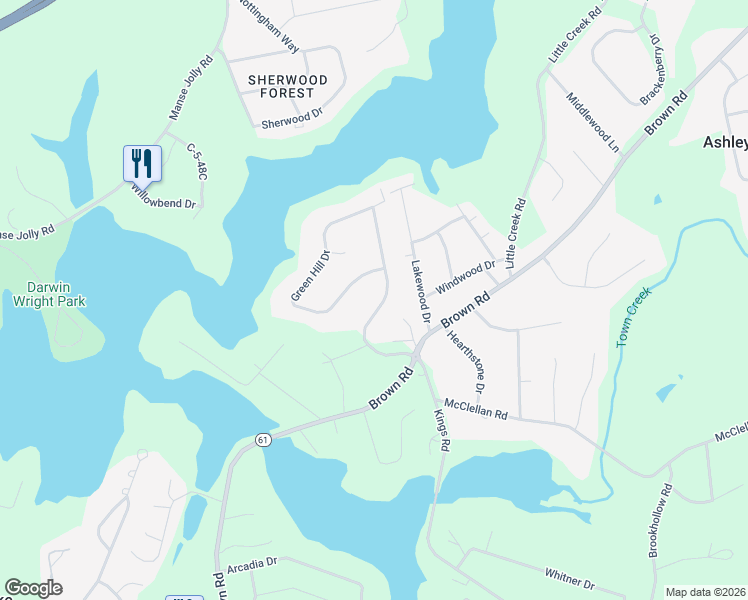 map of restaurants, bars, coffee shops, grocery stores, and more near 121 Frances Cannon Drive in Anderson